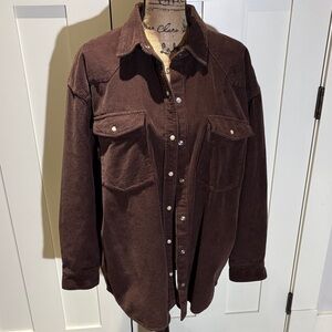 Aritzia Brown Corduroy Utility Jacket